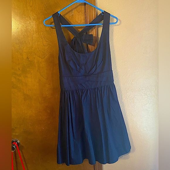 Navy Blue short halter top dress. - Picture 2 of 5